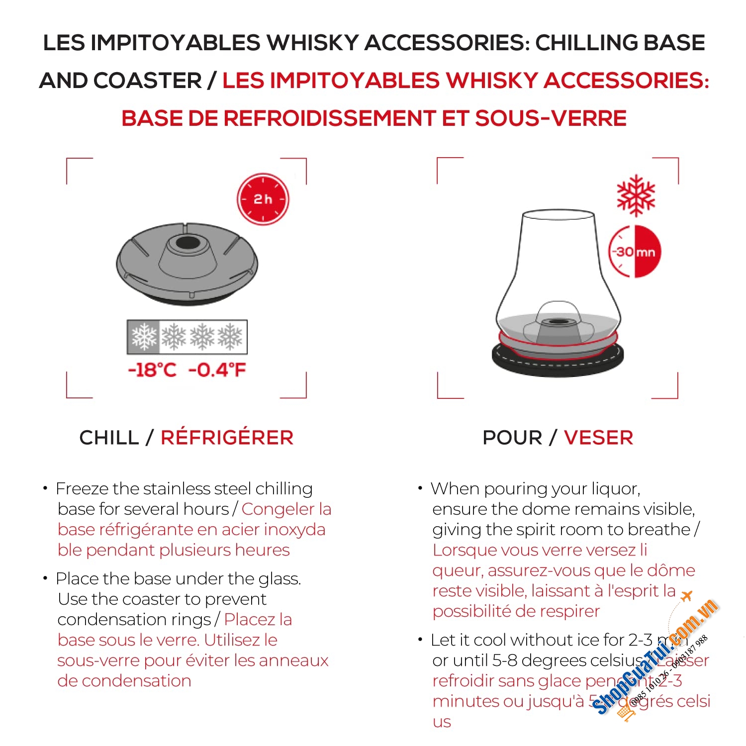 Set 2 ly whisky có đế làm lạnh, lót da thủ công PEUGEOT 266196 MADE IN FRANCE siêu xịn, đẹp từ vỏ hộp - Peugeot Impitoyable Whisky Glass, Tasting Set