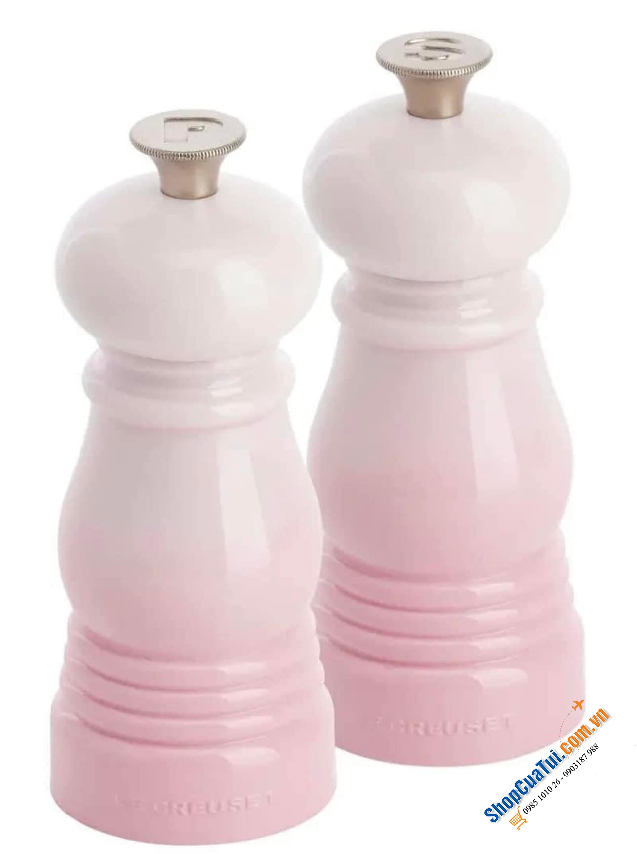 SET ĐÔI XAY MUỐI XAY TIÊU NHỎ LE CREUSET ( cam/ xanh lá/ hồng/ đỏ) - Set 2c xay muối tiêu Le Creuset Mini 12,5 cm