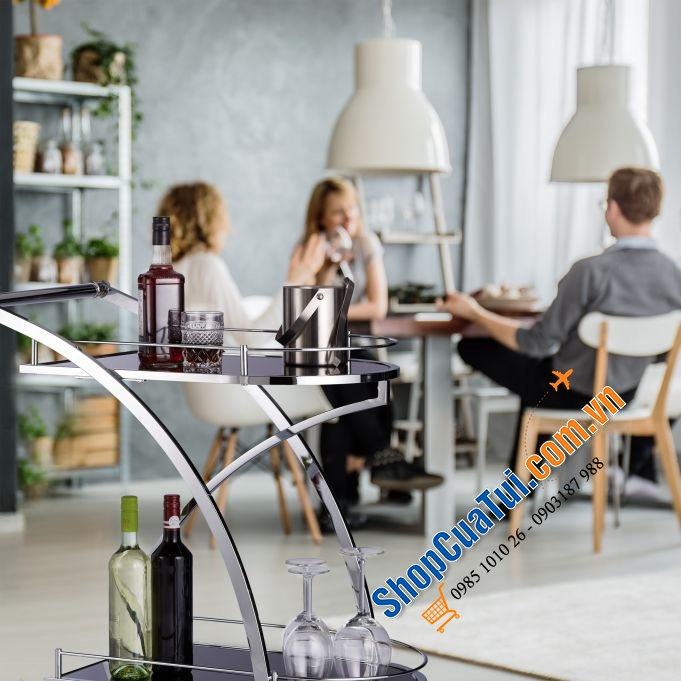 XE ĐẨY BAR CART RELAXDAYS - sắp xếp các món hoặc đồ uống một cách sang trọng và hấp dẫn về mặt thị giác, tiện di chuyển