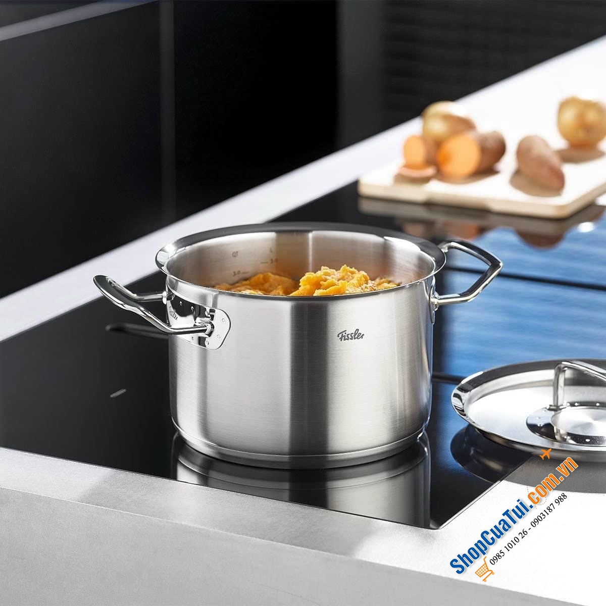 BỘ NỒI FISSLER PROFI 4 NỒI 1 QUÁNH NẮP INOX MẪU MỚI 2022