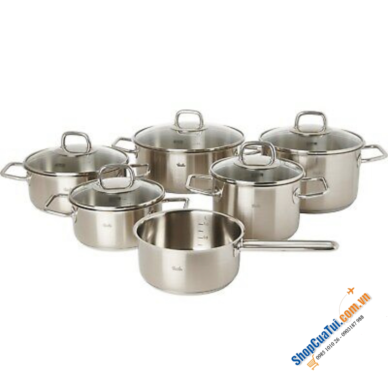 Bộ nồi Fissler Viseo 6 món Made in Germany 5 nồi 1 quánh
