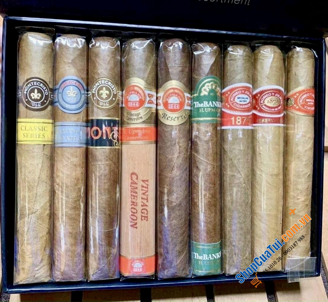 Bộ sưu tập xì gà Cigar  Sample 9 điếu của 3 thương hiệu lớn: Romeo Y Julieta, H.Upman, & Montecristo - 9 Vị ngon đẹp mắt, khác lạ, đặc trưng của những thương hiệu đình đám nhất