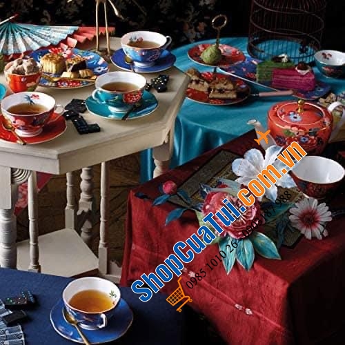 Set 4 Đĩa ăn salat, bánh ngọt WEDGWOOD 20cm - Bộ sưu tập hoa thược dược Paeonia Blush