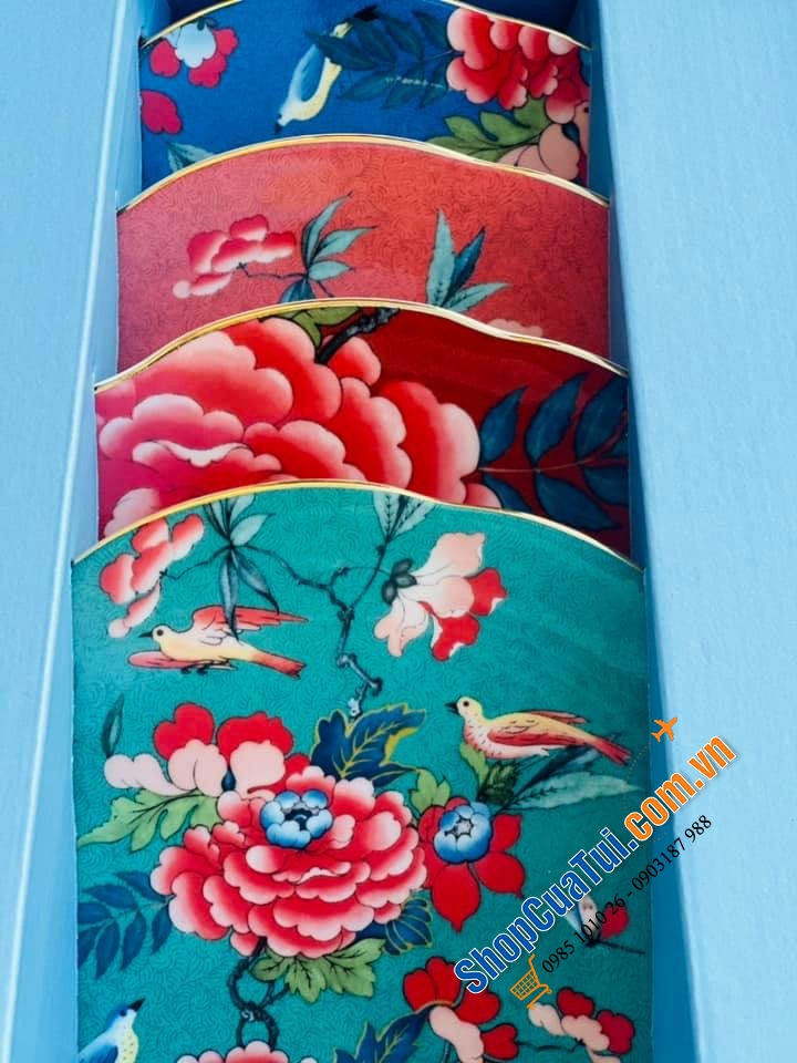 Set 4 Đĩa ăn salat, bánh ngọt WEDGWOOD 20cm - Bộ sưu tập hoa thược dược Paeonia Blush