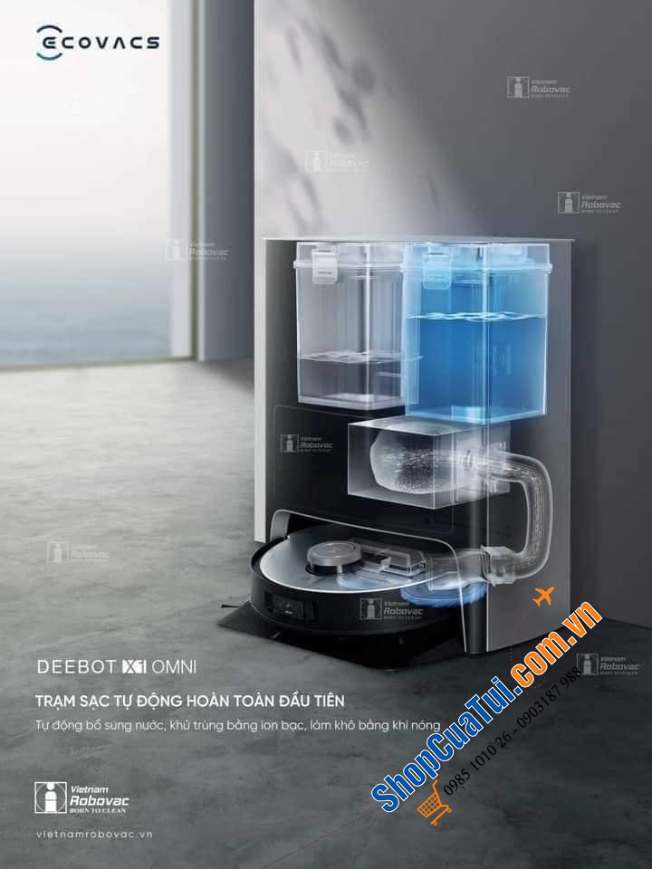ROBOT HÚT BỤI, LAU NHÀ ECOVACS DEEBOT X1 OMNI - Được vinh danh Giải thưởng Sáng tạo tại CES 2022