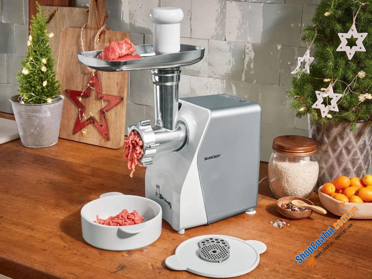 Máy xay thịt, làm xúc xích, ép bánh quy,... đa năng Silvercrest