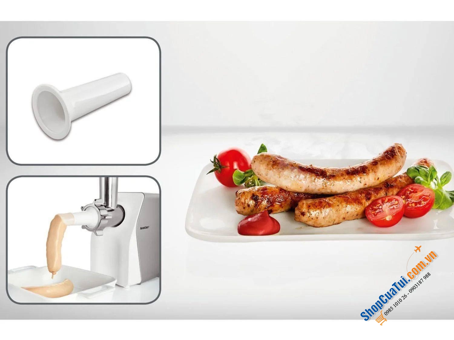 Máy xay thịt, làm xúc xích, ép bánh quy,... đa năng Silvercrest