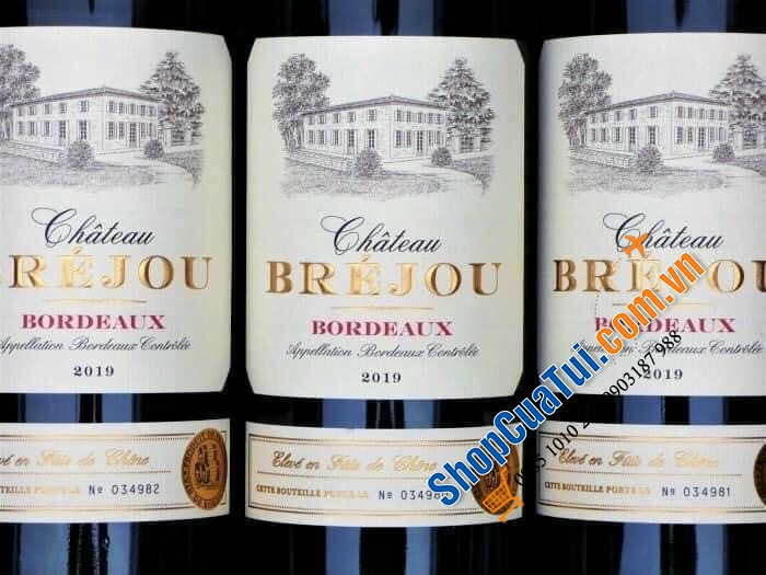 Rượu vang đỏ chát Château Bréjou Bordeaux 14,5%Dòng cao cấp 2019 (Bill mua Đức, Made in France)