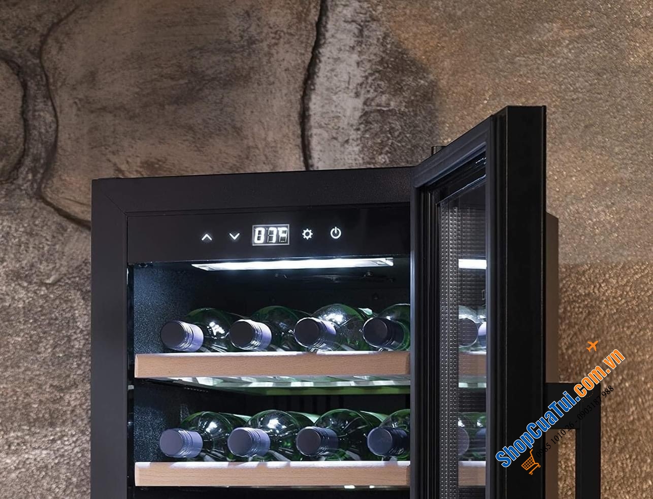 Tủ trữ rượu vang Caso WineExclusive 38 Smart 721 điều khiển qua App điện thoại - Model 38 chai hiện đại nhất, công nghệ nén chuyên nghiệp và lưu trữ yên tĩnh nhất