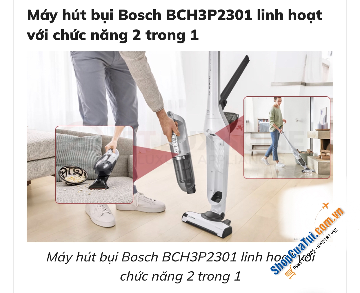 MÁY HÚT BỤI BOSCH 2IN1 BCH3P2301 MÀU TRẮNG - máy hút bụi cầm tay Bosch Readyy serie 2 20v max TRẮNG