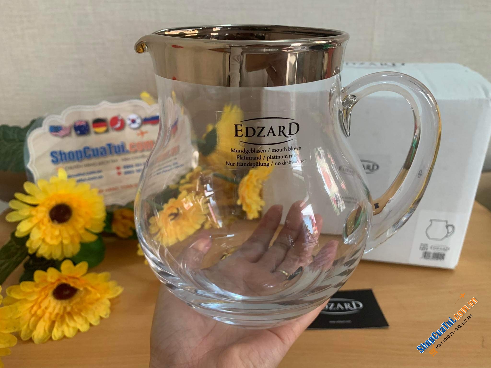 Bình đựng nước pha lê Edzard Olivia size 1 Lít