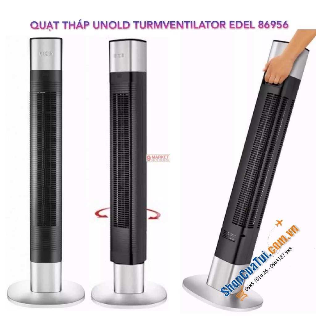QUẠT THÁP UNOLD 86956 siêu gọn, đẹp, nội địa Đức - công suất 50w, phù hợp phòng lên tới 40m2