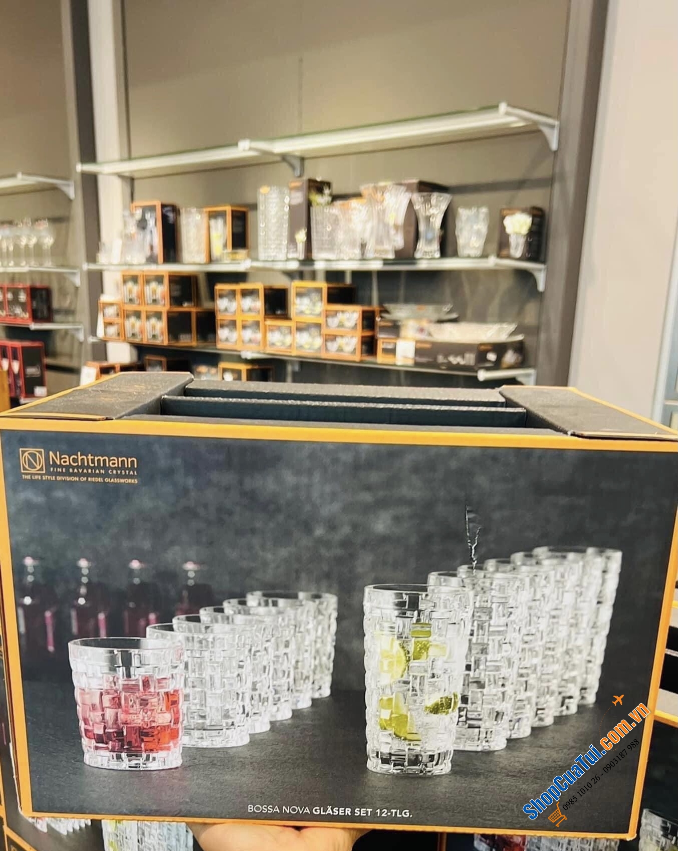 Bộ 12 cốc NACHTMANN Bossa Nova - Made in Germany - gồm 6 cốc 295ml và 6 cốc 375ml