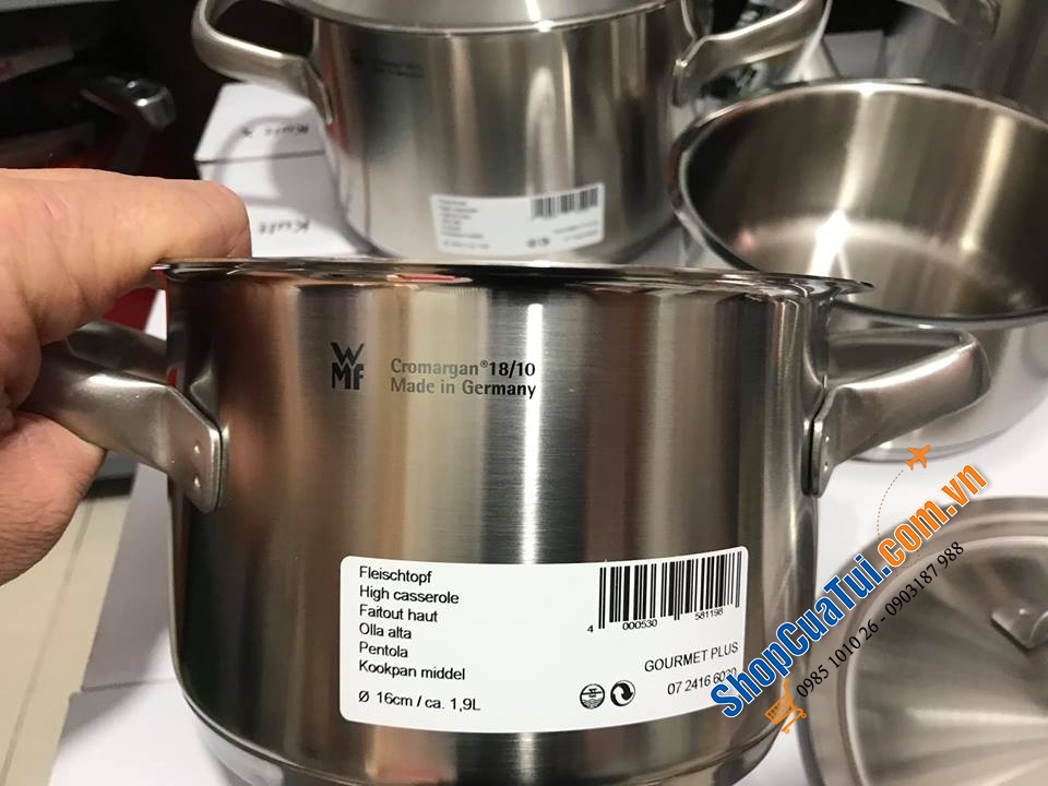 Bộ Nồi WMF Gourmet Plus 5 Món - mua lần dùng mãi mãi - WMF Topf-Set Gourmet Plus 5tlg, Made in Germany