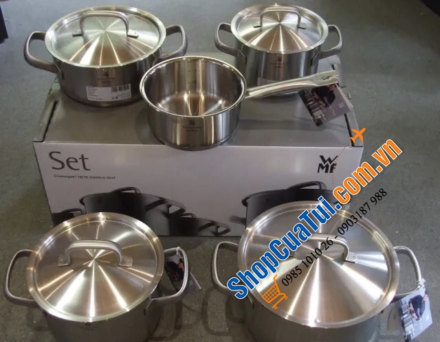 Bộ Nồi WMF Gourmet Plus 5 Món - mua lần dùng mãi mãi - WMF Topf-Set Gourmet Plus 5tlg, Made in Germany