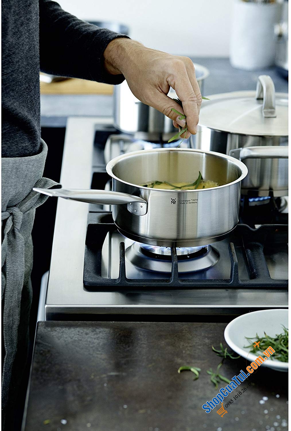 Bộ Nồi WMF Gourmet Plus 5 Món - mua lần dùng mãi mãi - WMF Topf-Set Gourmet Plus 5tlg, Made in Germany