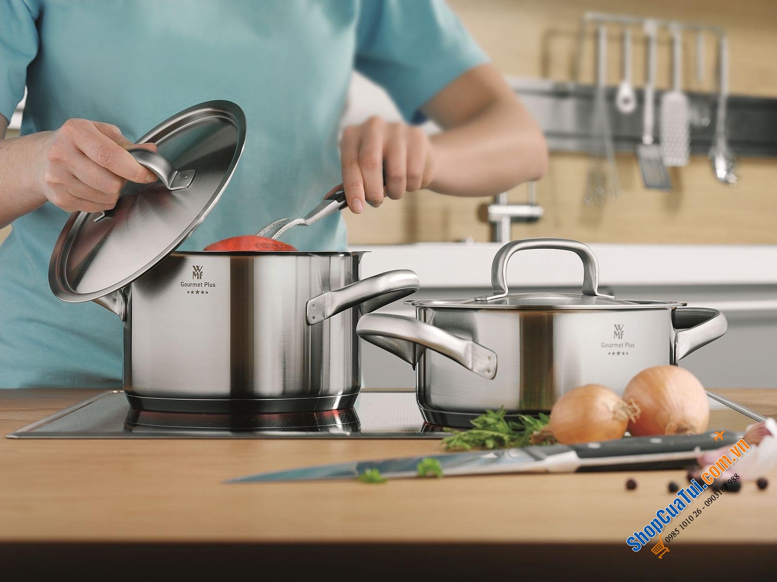 Bộ Nồi WMF Gourmet Plus 5 Món - mua lần dùng mãi mãi - WMF Topf-Set Gourmet Plus 5tlg, Made in Germany