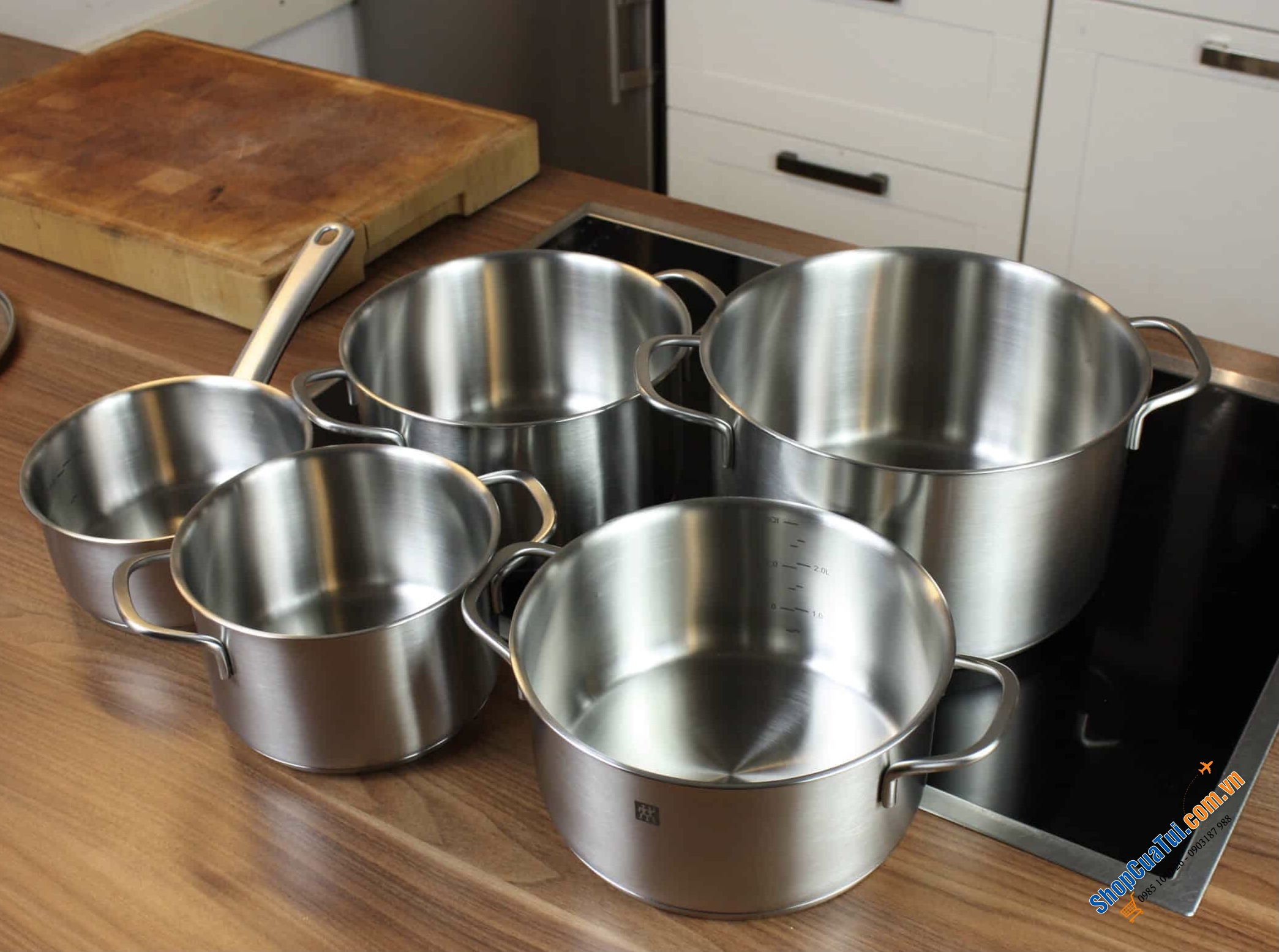 Bộ Nồi WMF Gourmet Plus 5 Món - mua lần dùng mãi mãi - WMF Topf-Set Gourmet Plus 5tlg, Made in Germany