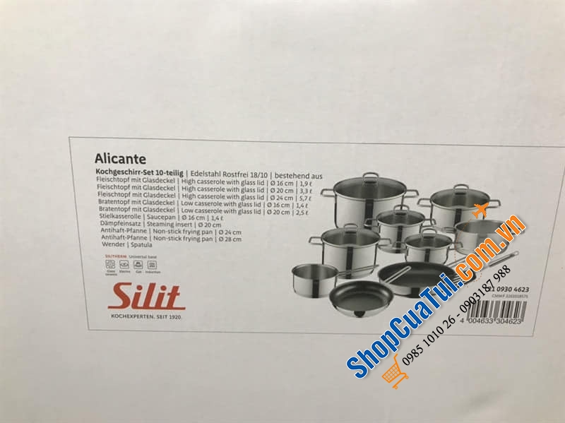 Bộ nồi Silit Alicante 10 món dòng mới nhất của serie nồi 10 Silit