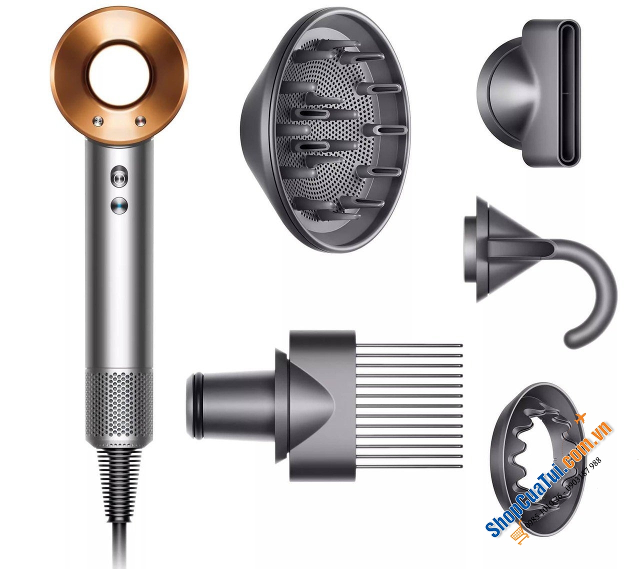 Máy sấy tóc Dyson Supersonic HD08 màu đồng - cho mức gió siêu mạnh và giảm thời gian sấy khô tóc