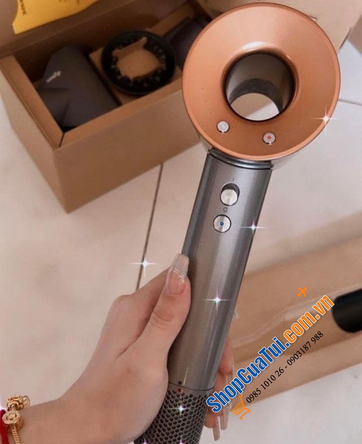 Máy sấy tóc Dyson Supersonic HD08 màu đồng - cho mức gió siêu mạnh và giảm thời gian sấy khô tóc