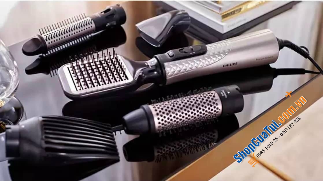 Máy sấy tóc, Bộ lược sấy và tạo kiểu tóc Philips BHA530/00 5in1 với 5 phụ kiện giúp sấy khô và tạo kiểu tóc đa dạng, chăm sóc tóc bóng mượt hoàn hảo nhờ chức năng ion hoá