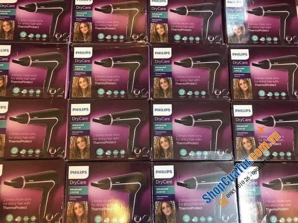MÁY SẤY TÓC PHILIPS BHD170/40 - kết hợp ion tích điện âm gấp 2 lần so với các máy sấy tóc khác giúp tóc khô và vào nếp mà vẫn giữ được độ bóng, không hư hại tóc