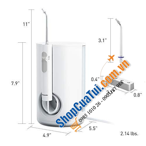 MÁY TĂM NƯỚC PANASONIC EW1611 với 10 áp lực nước + 2 đầu tăm phun, được khuyến khích đặc biệt cho những người chỉnh hình răng miệng, niềng răng, viêm nướu, lợi, răng mọc chệch...