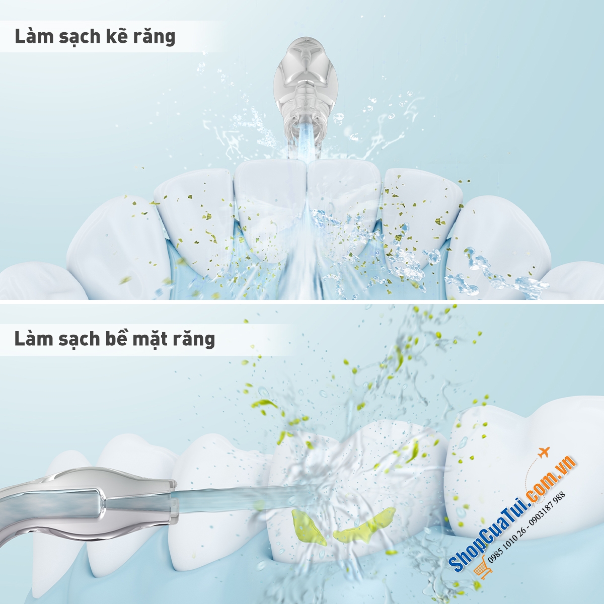 MÁY TĂM NƯỚC PANASONIC EW1611 với 10 áp lực nước + 2 đầu tăm phun, được khuyến khích đặc biệt cho những người chỉnh hình răng miệng, niềng răng, viêm nướu, lợi, răng mọc chệch...