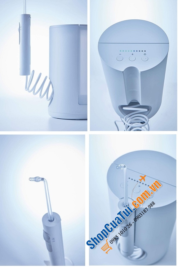 MÁY TĂM NƯỚC PANASONIC EW1611 với 10 áp lực nước + 2 đầu tăm phun, được khuyến khích đặc biệt cho những người chỉnh hình răng miệng, niềng răng, viêm nướu, lợi, răng mọc chệch...