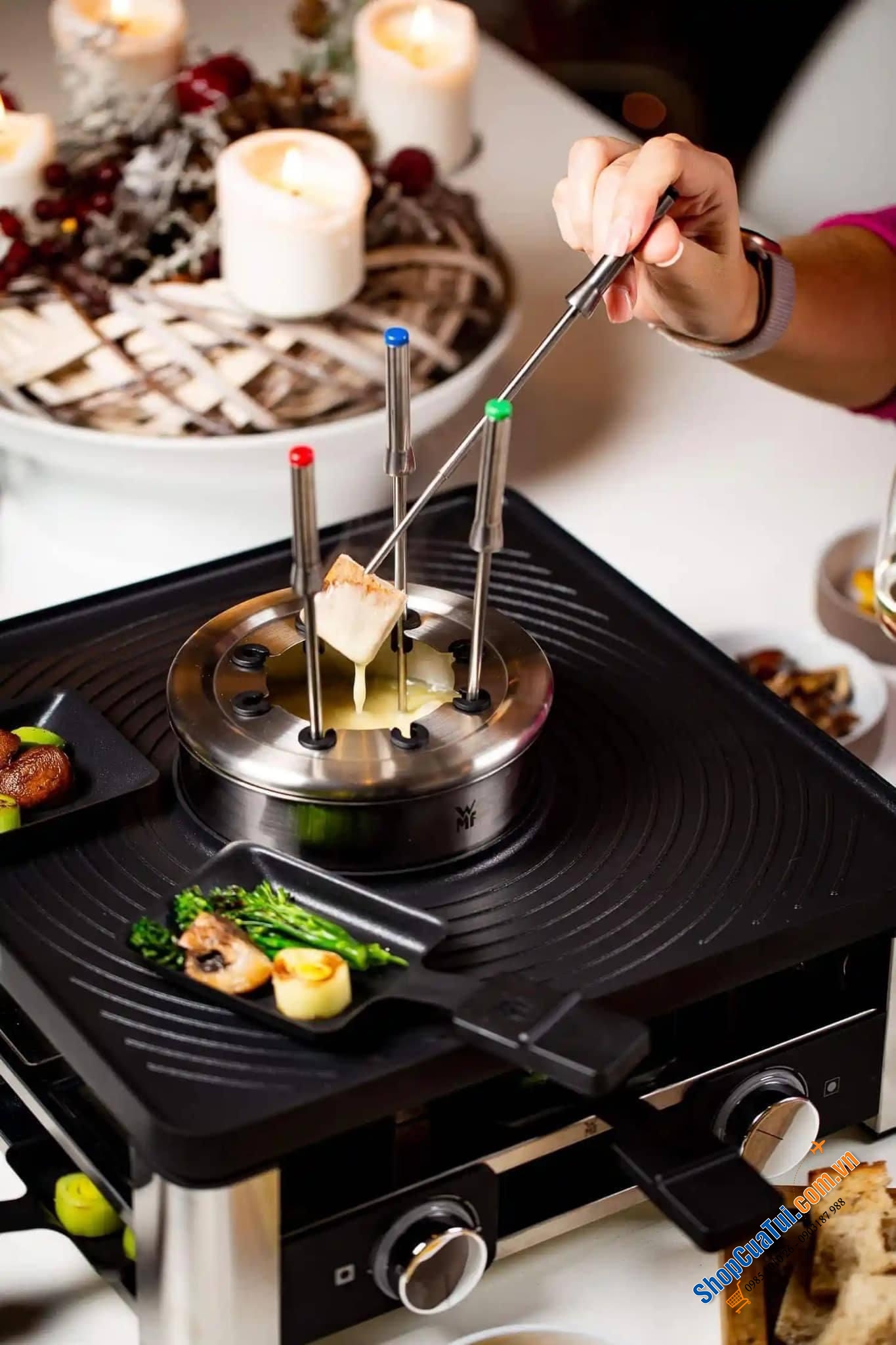 Model mới: Bếp nướng kiêm lẩu WMF Lumero  Gourmet Station đa năng 3in1 1800W