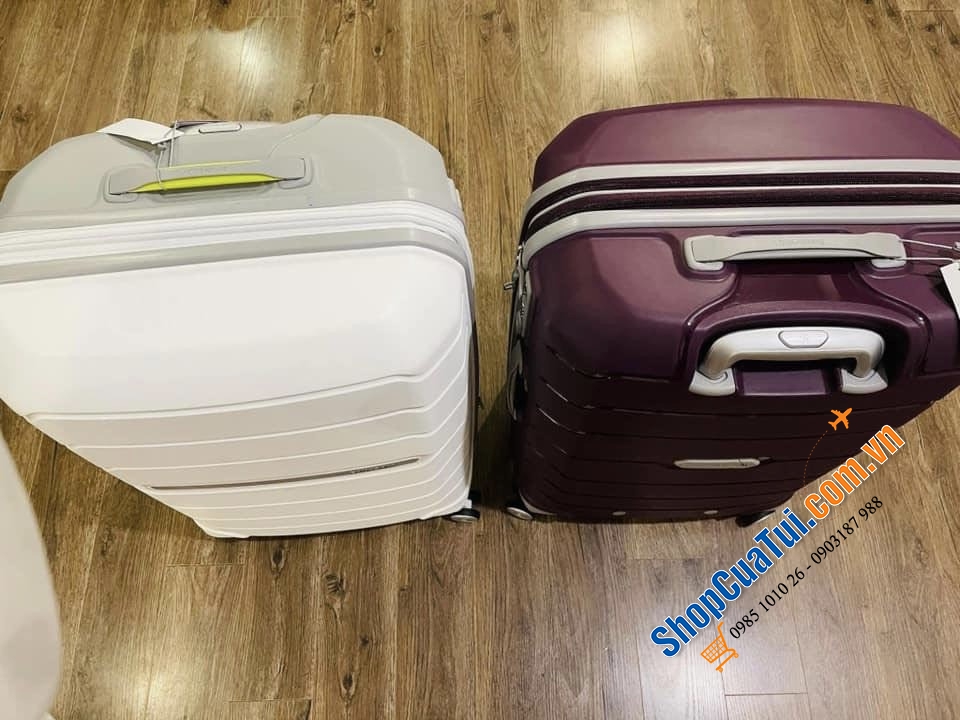 VA LI 2 MÀU 2 MẶT SIÊU HOT HIT: VALI SAMSONITE FREEFORM SIZE 20 INCH CABIN (MẶT TRƯỚC TRẮNG, MẶT SAU GHI)