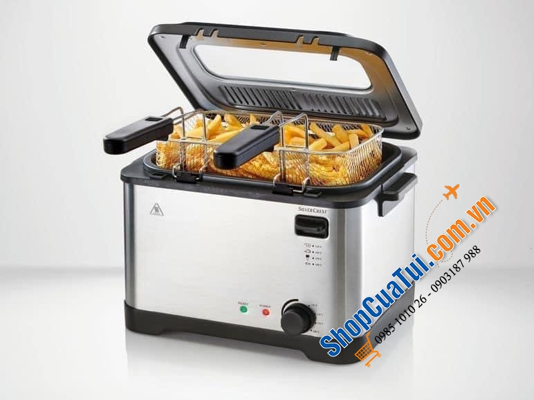 NỒI CHIÊN NGẬP DẦU SILVERCREST MẪU MỚI CẢI TIẾN DUNG TÍCH 4 LÍT - chiên các món giòn siêu ngon