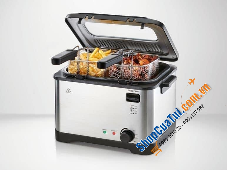 NỒI CHIÊN NGẬP DẦU SILVERCREST MẪU MỚI CẢI TIẾN DUNG TÍCH 4 LÍT - chiên các món giòn siêu ngon