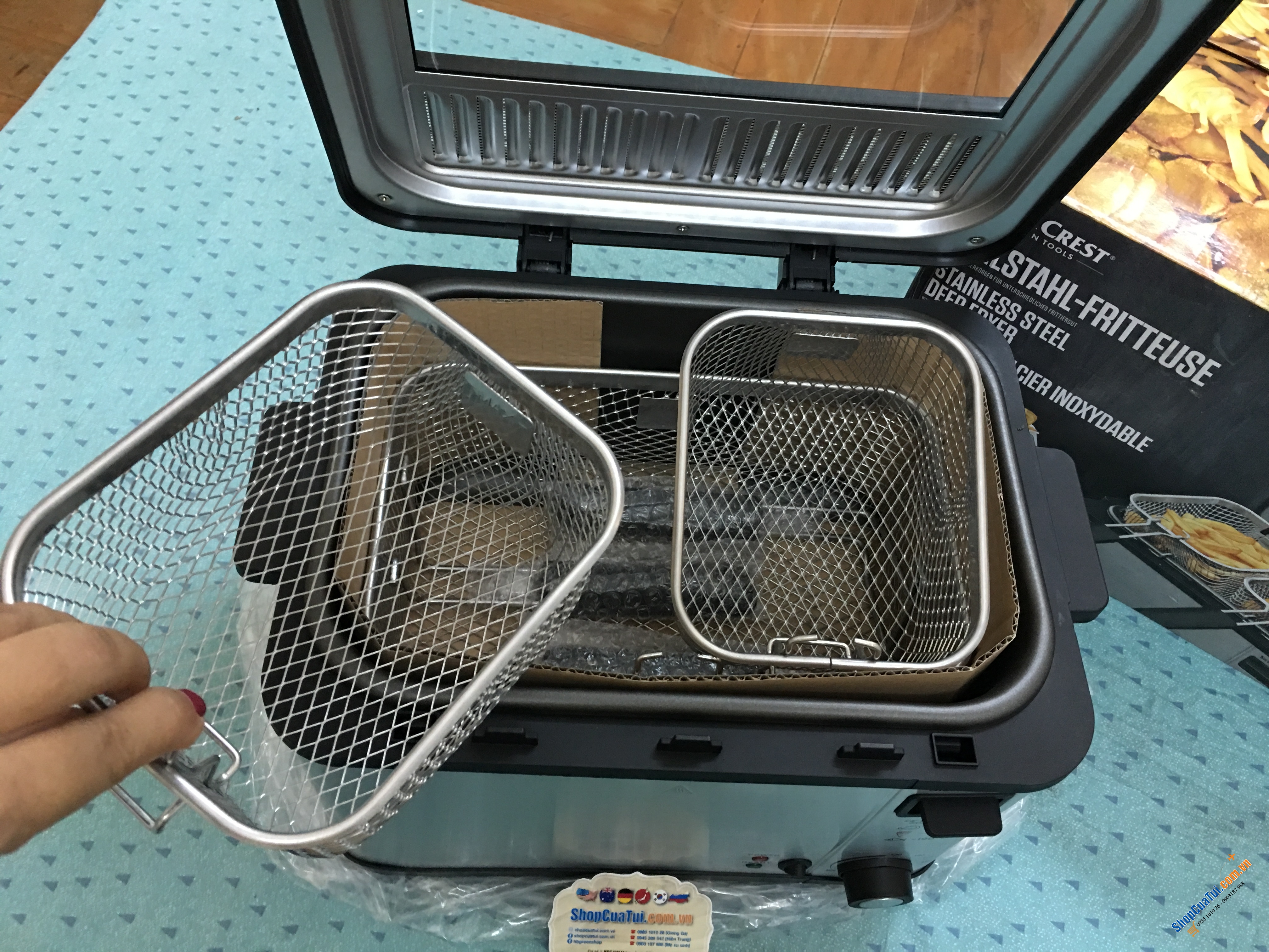 NỒI CHIÊN NGẬP DẦU SILVERCREST MẪU MỚI CẢI TIẾN DUNG TÍCH 4 LÍT - chiên các món giòn siêu ngon