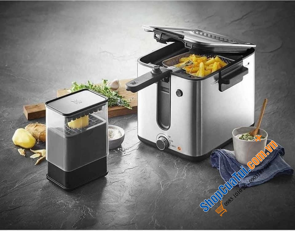 Nồi chiên ngập dầu WMF Küchenminis Mini Fryer Công suất 1000W, dung tích 1 lít, tặng kèm dụng cụ cắt khoai tây