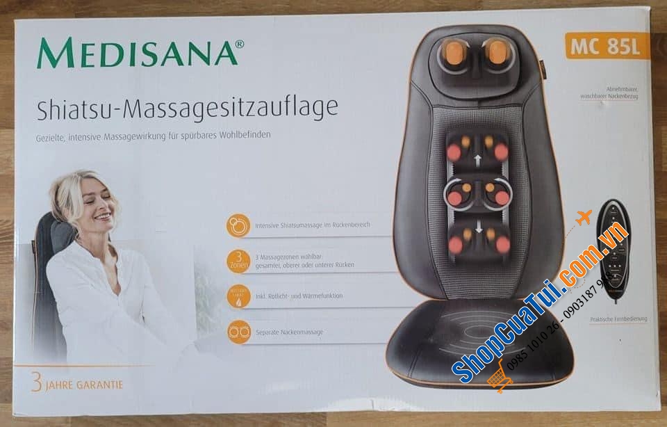 GHẾ MASSAGE TOÀN THÂN MEDISANA MC 85L - chăm sóc toàn diện từ vùng cổ, lưng và hông