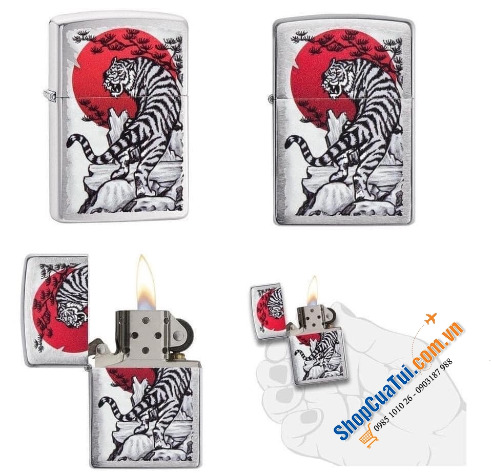 Bật lửa Zippo hổ Châu Á - tượng trưng cho sức mạnh lòng dũng cảm, nhân từ và tính cách mạo hiểm, Made in USA