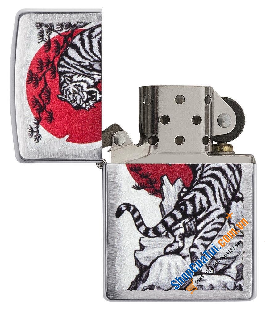 Bật lửa Zippo hổ Châu Á - tượng trưng cho sức mạnh lòng dũng cảm, nhân từ và tính cách mạo hiểm, Made in USA
