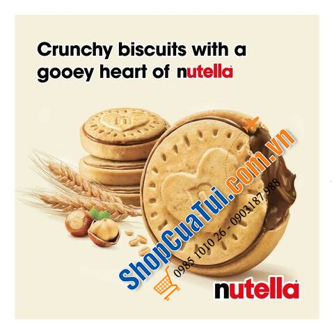 BÁNH QUY GIÒN NHÂN SÔ CÔ LA BISCUITS NUTELLA FERRERO 304g