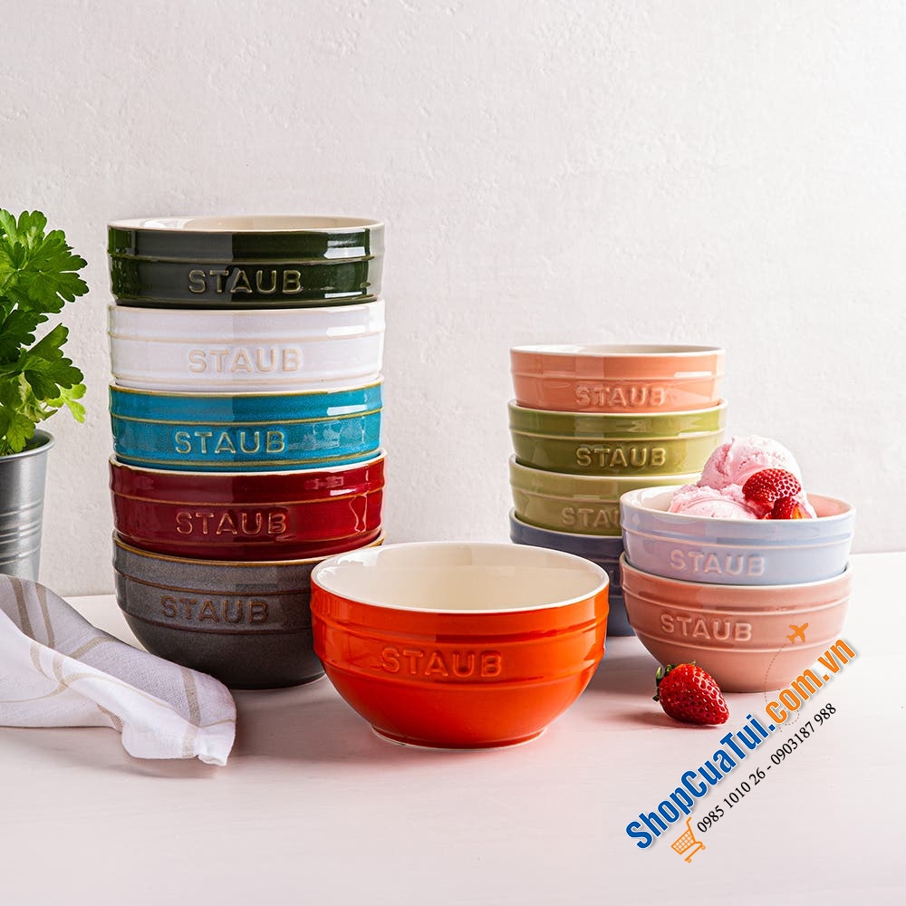 Sét 6 bát ăn Phở, Bún,... Staub 14 cm Macaroons hoặc màu cổ điển