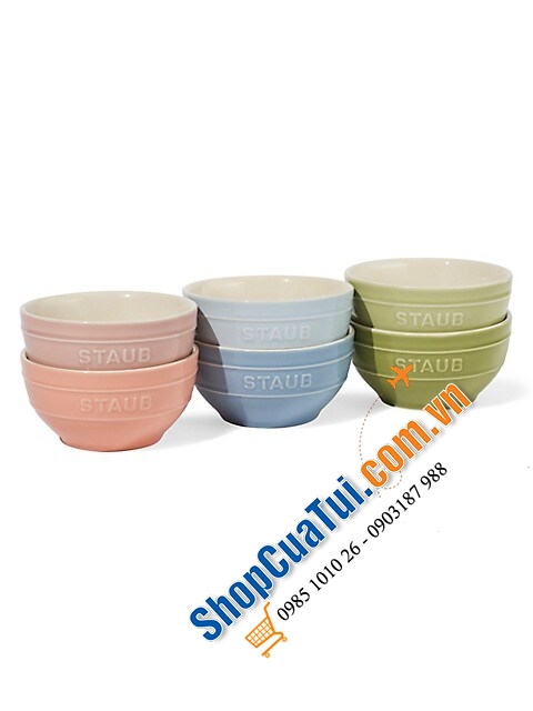 Sét 6 bát ăn Phở, Bún,... Staub 14 cm Macaroons hoặc màu cổ điển