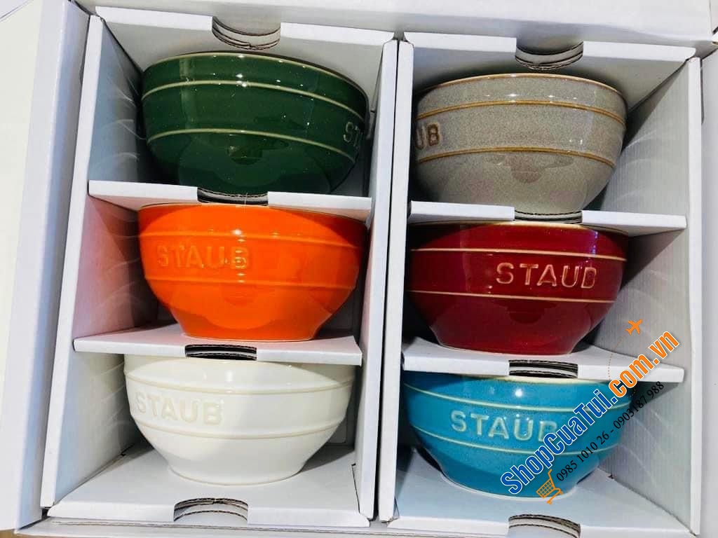 Sét 6 bát ăn Phở, Bún,... Staub 14 cm Macaroons hoặc màu cổ điển