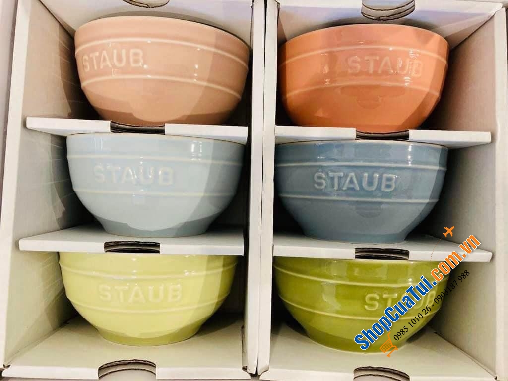 Sét 6 bát ăn Phở, Bún,... Staub 14 cm Macaroons hoặc màu cổ điển