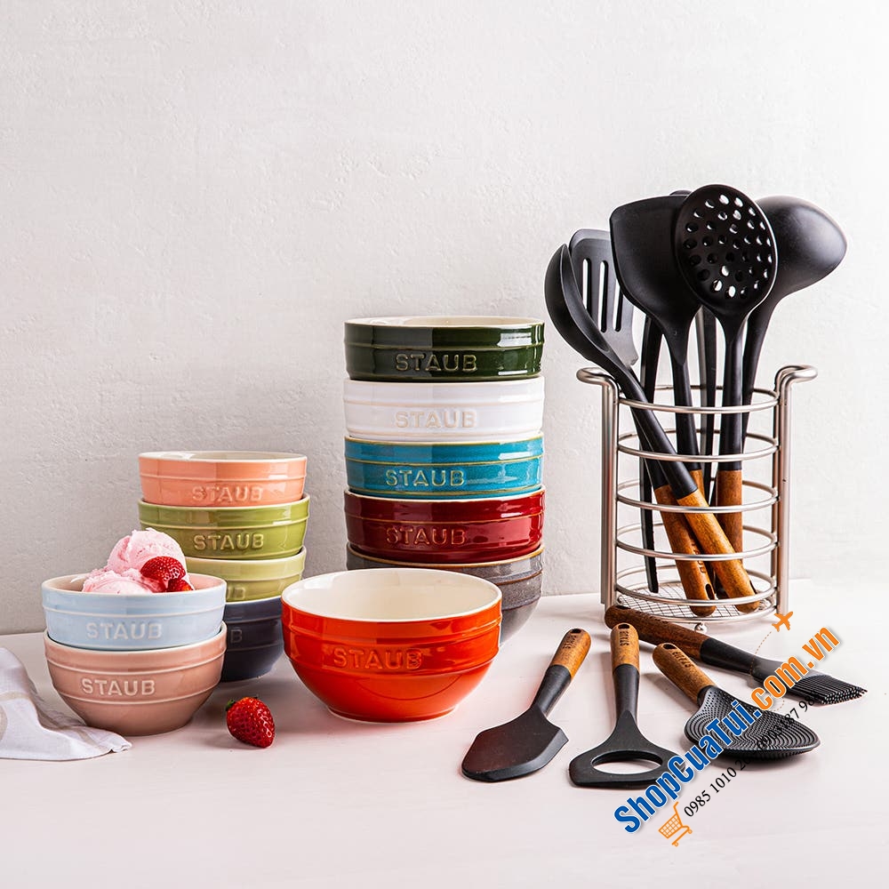 Sét 6 bát ăn Phở, Bún,... Staub 14 cm Macaroons hoặc màu cổ điển