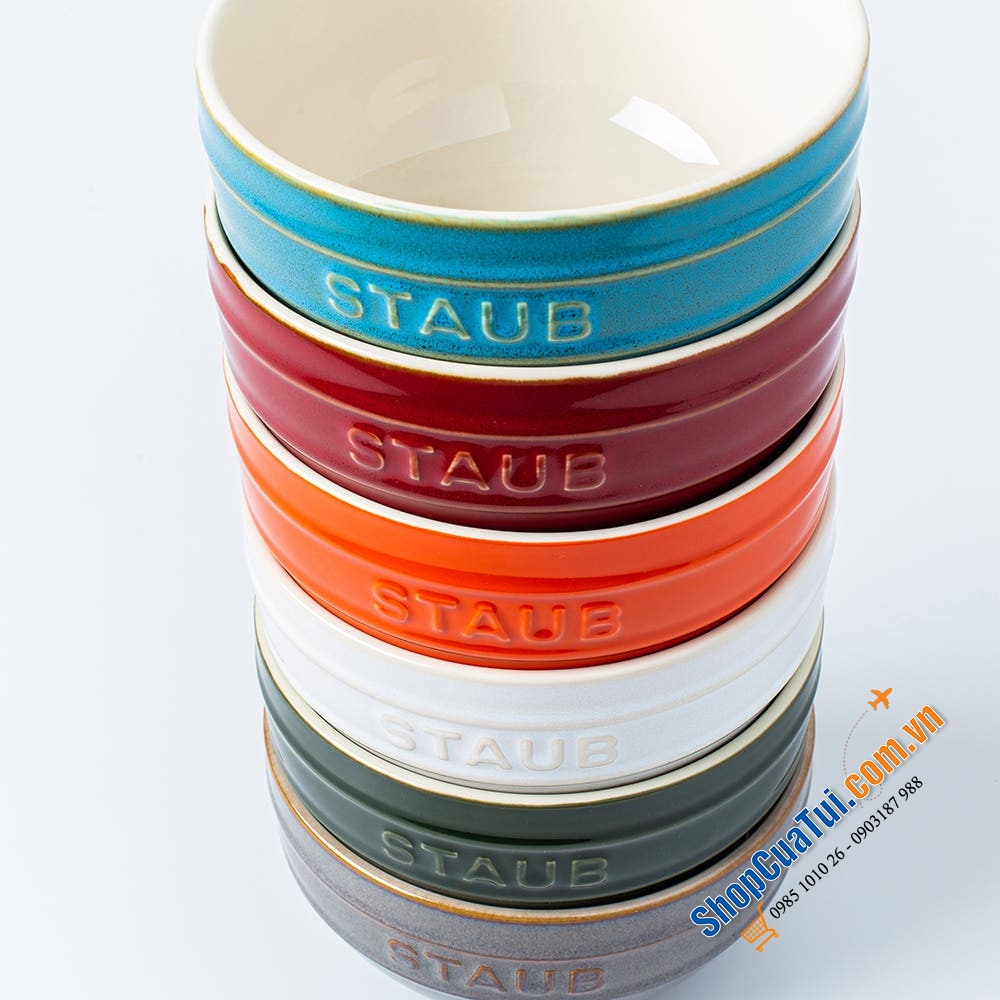 Sét 6 bát ăn Phở, Bún,... Staub 14 cm Macaroons hoặc màu cổ điển