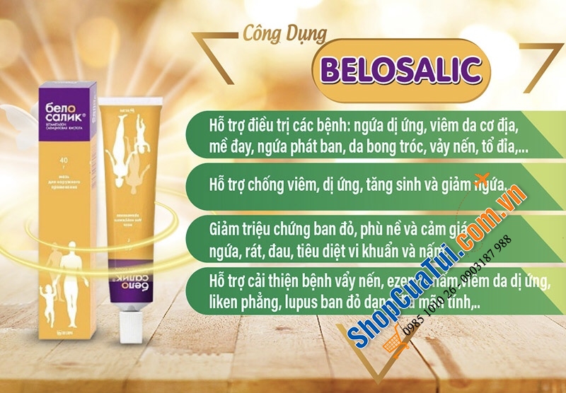 Kem Điều Trị Viêm Da Cơ Địa Belosalic của Nga - Hỗ Trợ Điều Trị Viêm Da Cơ Địa, Vảy Nến, Cải Thiện Vết Thương Bong Tróc,  Chàm Trẻ Em, Mề Đay, Dị ứng, viêm nang lông,...loại vàng dành cho trẻ trên 14 tuổi và người lớn