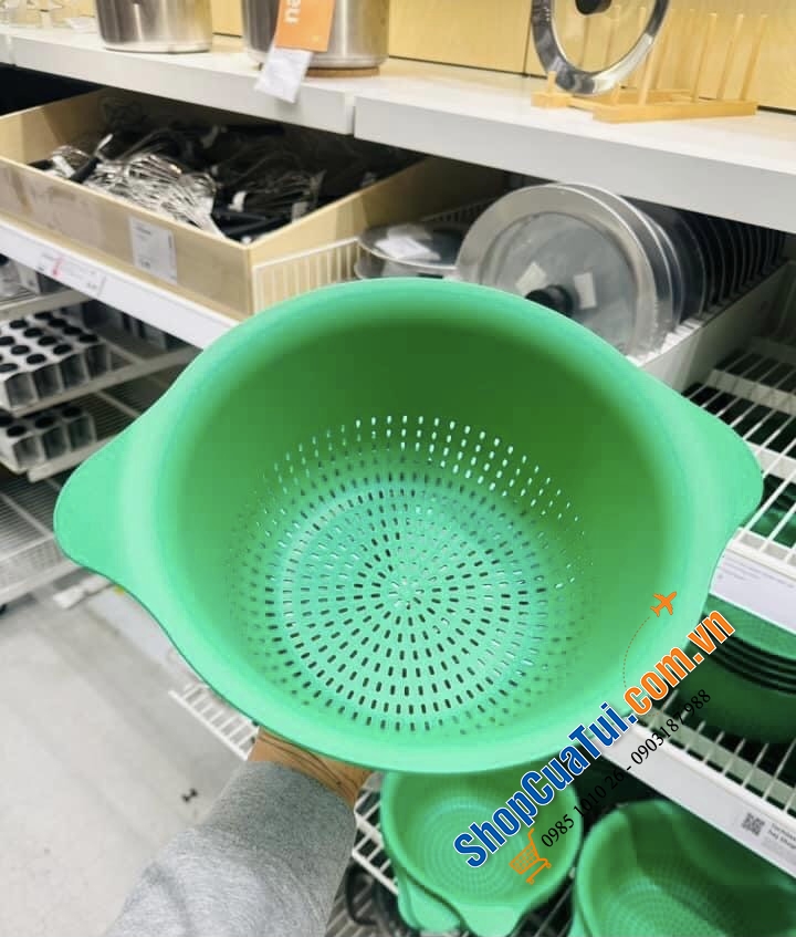 RỔ NHỰA IKEA XANH - MADE IN ITALY.