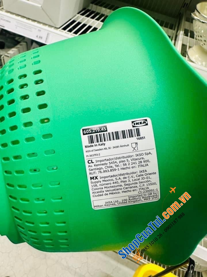 RỔ NHỰA IKEA XANH - MADE IN ITALY.