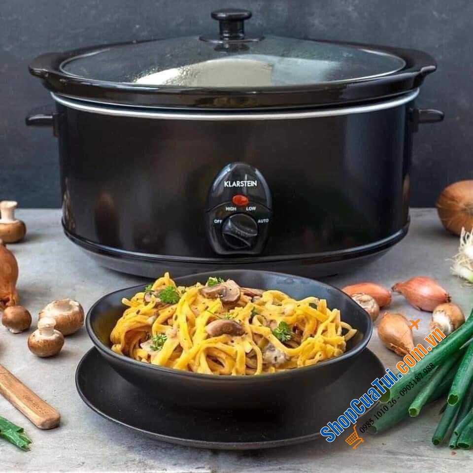 Nồi nấu chậm KLARSTEIN Slow Cooker size to 6,5 lít hầm gà nguyên con (tuyệt vời luôn)